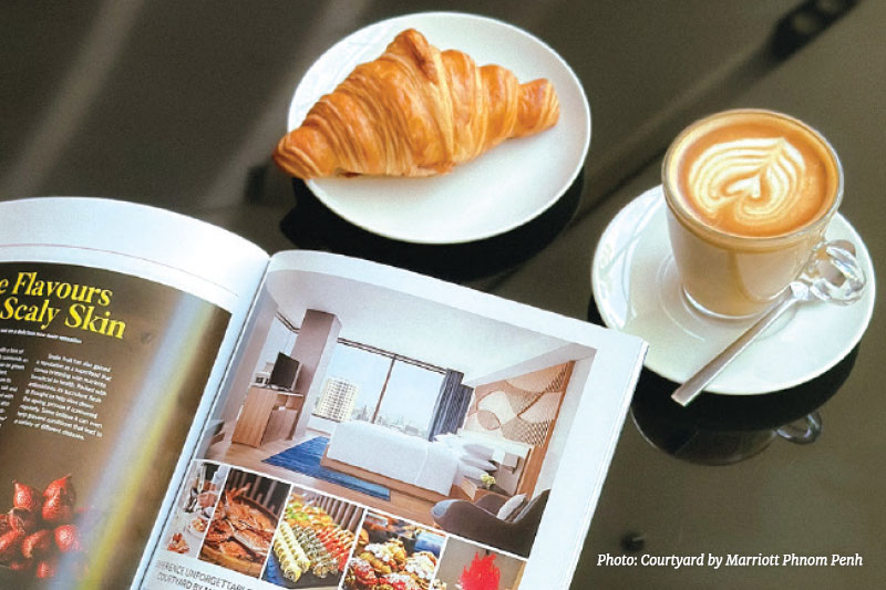 Enjoy a comfy coffee break in chic surroundings at Courtyard by Marriott Phnom Penh