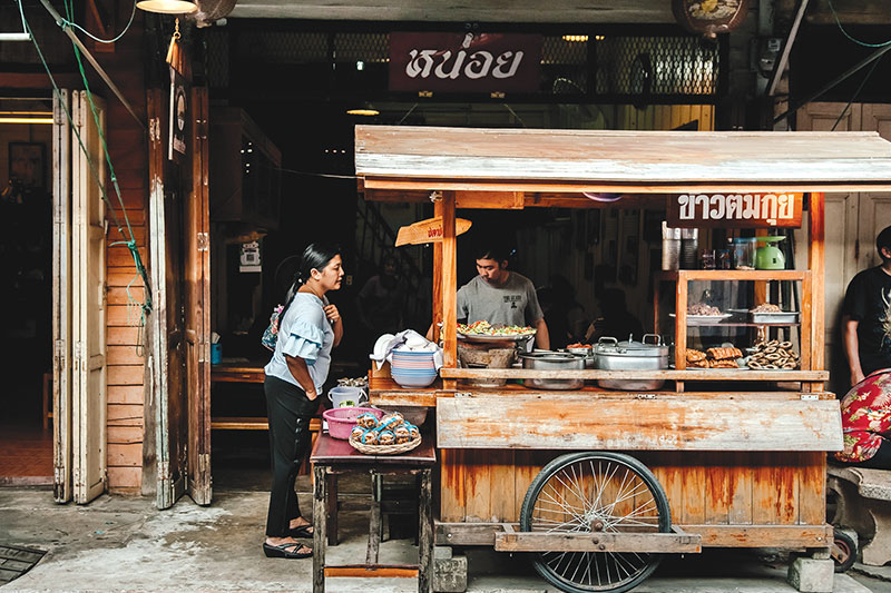 A stall selling local delicacies