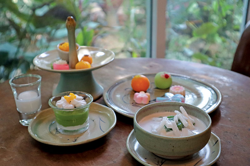 A Thai-inspired afternoon tea set at Ban Mayura Tea House, Sawankhalok