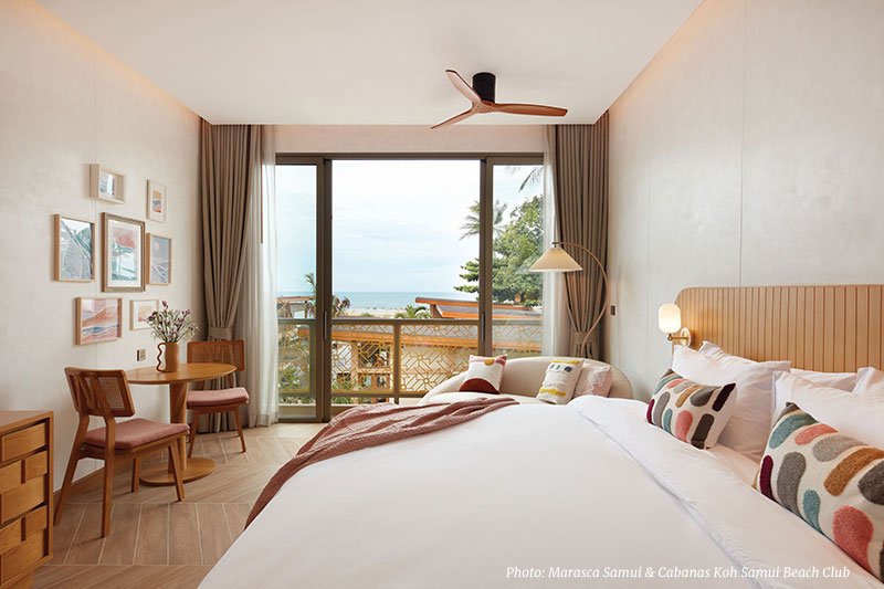 Marasca Samui,
a casual-luxury retreat on Chaweng Beach, redefines eco-conscious travel