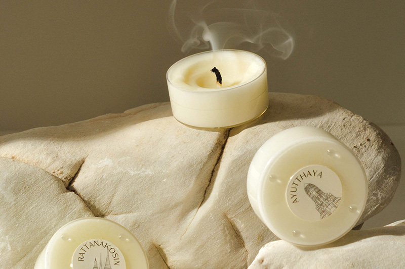 Wat About Siam candles inspired by the scents
of Thailand