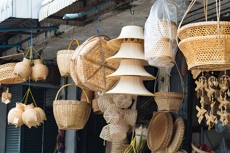 A variety of Thai basketry
