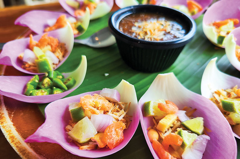 Miang Kham served in lotus petals